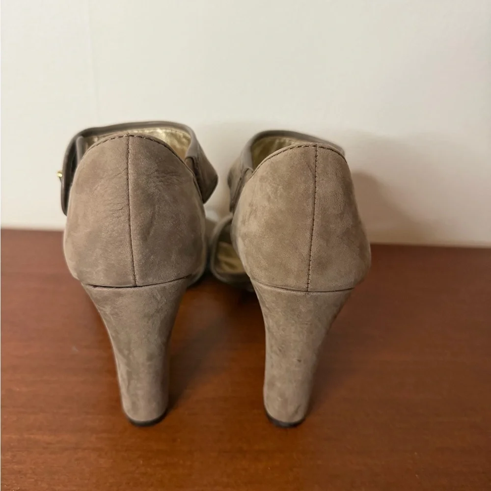 COACH Tristan Taupe SuedeTassel Heels